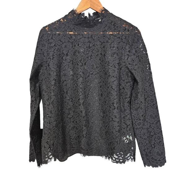 J.Crew Scalloped Lace Mock Neck Top & Peyton Pant Set Black Size 10 NWT - Picture 7 of 12